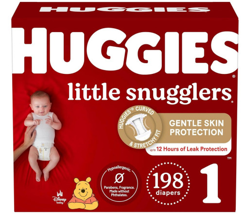 Huggies Little Snugglers Baby Diapers Size 1, 198 Count New In Box