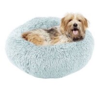 Precious Tails Super Lux Shaggy Fur 23 inch Donut Bolster Pet Bed New $79