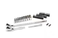 GEARWRENCH 1/4 in. Drive 6-Point SAE/Metric Slim Flex-Head Ratchet and Socket Mechanics Tool Set (55-Piece) New In Box $199