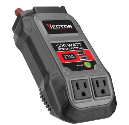 Vector 500 Watt Power Inverter, Dual Power Inverter, Two USB Charging Ports / Vector 1600 Peak Amp Automotive Lithium Jump Starter, Portable Power - 15W USB-A & USB-C Assorted $199