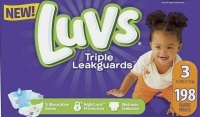 Luvs Triple Leakguard Baby Diapers Size 3,198 Count / Size 4, 172 Count New In Box Assorted