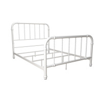 DHP Jenny Lind Kids Metal Bed Frame with Headboard, Full, White, New in Box $399