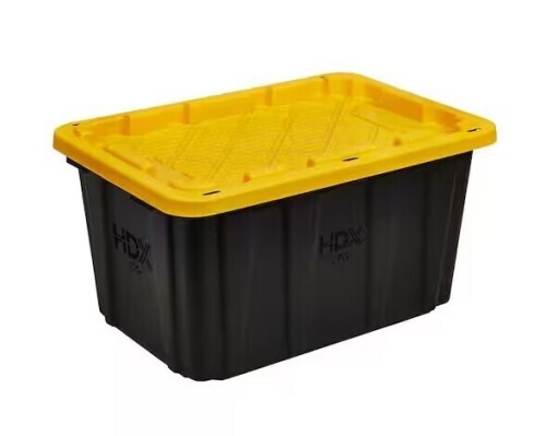 HDX 27 Gal. Tough Storage Tote with Lid $29