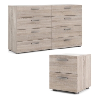 Tvilium Austin 8-Drawer Truffle Double Dresser and 2 Drawer Nightstand 2 Piece Set $399