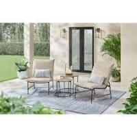 Hampton Bay Norwich 4-Piece Padded Sling Outdoor Conversation Set with Side Tables NEw in Box $699