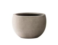 Kante 20 in. W Round Lightweight Weathered Concrete Metal Planter Pot, Seamless with Drainage Hole for Home and Garden New Shelf Pull $239