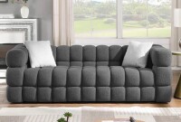 Mercer41 Monica 84.25'' Boucle Square Arm Sofa in Gray New In Box $1299