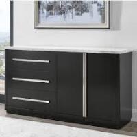 Steve Silver Anxhela 66" Wide Marble Top, 2 Door 3 Drawer Credenza New in Box $1199