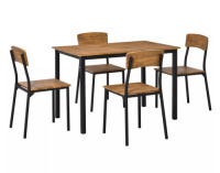 HOMCOM 5-Piece Modern Industrial Dining Table with 4 Chairs $499.99