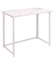 Leopard Outdoor Products Folding Computer Desk for Small Spaces, Space-Saving Home Office Desk, Foldable Computer Table, Laptop Table, Writing Desk, Compact Study Reading Table (Marble White) New In Box $199