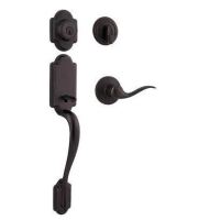 Kwikset Arlington Venetian Bronze Single Cylinder Door Handleset with Tustin Door Handle Featuring SmartKey Security $239