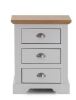 Herval White 3-Drawer Nightstand in White Solid Wood and Pine Wood Top New In Box $299