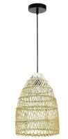 Bayou Breeze Musselman Natural Rattan Pendant Light 16.5 H x 11.8 W x 11.8 D in Crystal in Gray New In Box $199