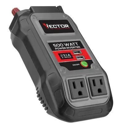 Vector 500 Watt Power Inverter, Dual Power Inverter, Two USB Charging Ports $109