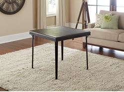 Cosco 32" Square Wood Folding Table with Vinyl Inset, Espresso New In Box $199