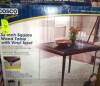 Cosco 32" Square Wood Folding Table with Vinyl Inset, Espresso New In Box $199 - 2