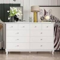 Fufu & Gaga 10-Drawers White Wood Chest of Drawer Accent Storage New Open Box $599