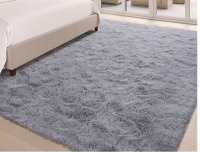 FinRec Soft Grey Rug for Bedroom Living Room, 9x12 ft Modern Indoor Fuzzy Shaggy Area Rug, Non-Slip Fluffy Furry Rug for Nursery Kids Room Dorm Room Home Decor, High Pile Plush Floor Carpet $119