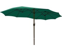 Aoodor 15 ft. Green Market Double Side Patio Umbrella New in Box $299