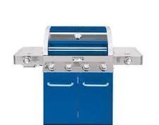 Monument Grills 4-Burner Propane Gas Grill in Blue with Clear View Lid $699