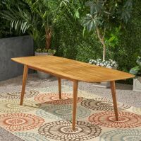 AllModern Chaima Extendable Rectangular Acacia Outdoor Dining Table, New in Box $599