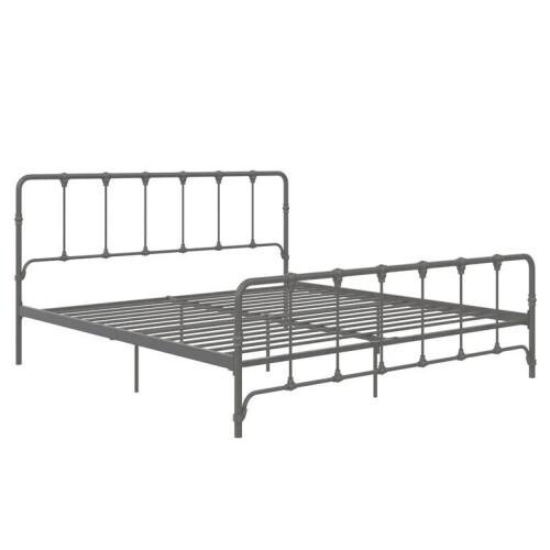 Mainstays Farmhouse Metal Bed, King, Gray, New in Box $299