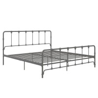 Mainstays Farmhouse Metal Bed, King, Gray, New in Box $299