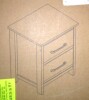 Galano Kellie 2 Drawers Ivory with Knotty Oak Nightstand (21.8 in. H x 19.1 in. W x 15.6 in. D) New In Box $250 - 2