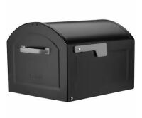 Architectural Mailboxes Centennial Black, Extra Large, Steel, Post Mount Mailbox with Premium Silver Handle and Flag New In Box $199