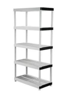 HDX 5-Tier Easy Assembly Multi-purpose Plastic Garage Storage Shelving Unit in Gray (36 in. W x 72 in. H x 18 in. D) $199