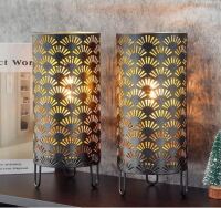 JHY DESIGN Set of 2 Metal Lamp Battery Powered Cordless Accent Light with LED New In Box $79