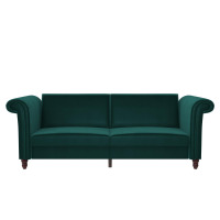 DHP Dante Upholstered Futon, Green Velvet, (2 Boxes), New in Box $699