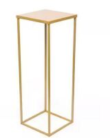 YIYIBYUS 27.6 in. H x 9.8 in. W Metal Gold Outdoor Plant Stand Flower Display Rack New In Box $99