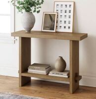 Nathan James Console Sofa Table Brushed Light Brown: Entryway Table, 40 in. Width New Shelf Pull $299