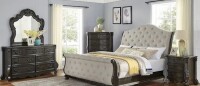 Steve Silver Rhapsody Queen Multi-step Molasses 6 Piece Wood Sleigh Bedroom Set (8 Boxes) New in Box $3999 Includes Queen Bed, Nightstands, Chest and Dresser with Mirror