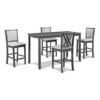 New Classic® Home Furnishings Amy 5-Piece Gray 60"Counter Height Table Set New In Box $999