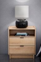 Prepac Simply Modern Natural Oak 2-Drawer 23.75 in. W Nightstand $209