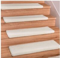 Spurtar 14 Pack Stair Treads for Wooden Steps Indoor Ultra Plush Bullnose Carpet Stair Treads Stair Runner Carpet for Stairs Non Slip Stair Steps Protectors 9.25 x 30 x 1.2 in - Off White $219