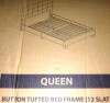 Furinno Laval Glacier Queen Button Tufted Bed Frame in gray New in Box $499 - 2