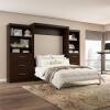 Bestar 65W Queen Wall Bed with Shelving Unit in Cranberry (7 Boxes) New In Box $2499 Similar to Picture