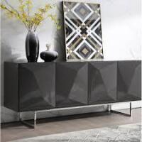 Wade Logan Bevelyn 71'' Wide 4 Door Sideboard Gray New in Box $2240