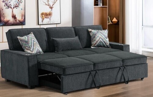 Latitude Run 89.5'' Upholstered Sleeper Sofa New $1099