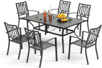 Phi Villa Outdoor 7 Piece Patio Set Black (4 Boxes) New In Box $999