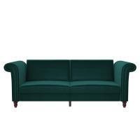 DHP Dante Upholstered Futon, Green Velvet, (2 Boxes), New in Box $699