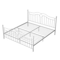 Dorel Tokyo King Metal Bed in White, New in Box $499