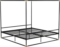 CosmoLiving by Cosmopolitan Celeste Canopy Metal, King Size Frame, Black/Gold Bed, New in Box $499