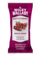 Wiley Wallaby Triple Berry Licorice Individually Wrapped Bite Size New Best by 2/2025