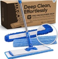 Buff 18" Professional Microfiber Mop - Hardwood Floor Mop - Dry & Wet Mop for Wood, Laminate, Tile, Vinyl Floors | Washable Pads | Wet & Dust Mopping | Adjustable Handle New Open Box $79