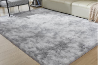 Fairblink Ultra Soft Rug for Living Room, 3X5 ft. Fluffy Shag Area Rug for Bedroom, Modern Shaggy Carpets Fuzzy Rug for Teens Dorm Nursery Home Decor Aesthetic, Upgrade Anti-Skid Durable, Tie-Dyed Light Grey $89