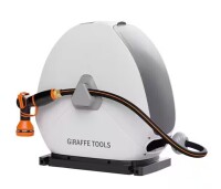 Giraffe Tools Ground-Mounted Retractable Hose Reel-1/2 in.-82 ft. Light Grey New In Box $239